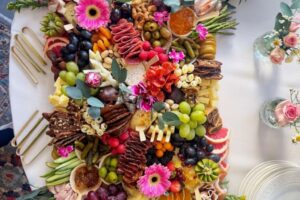 Medium Charcuterie Board with edible flowers