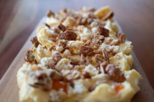 Hot Honey, Candied Pecans and Boursin Cheese